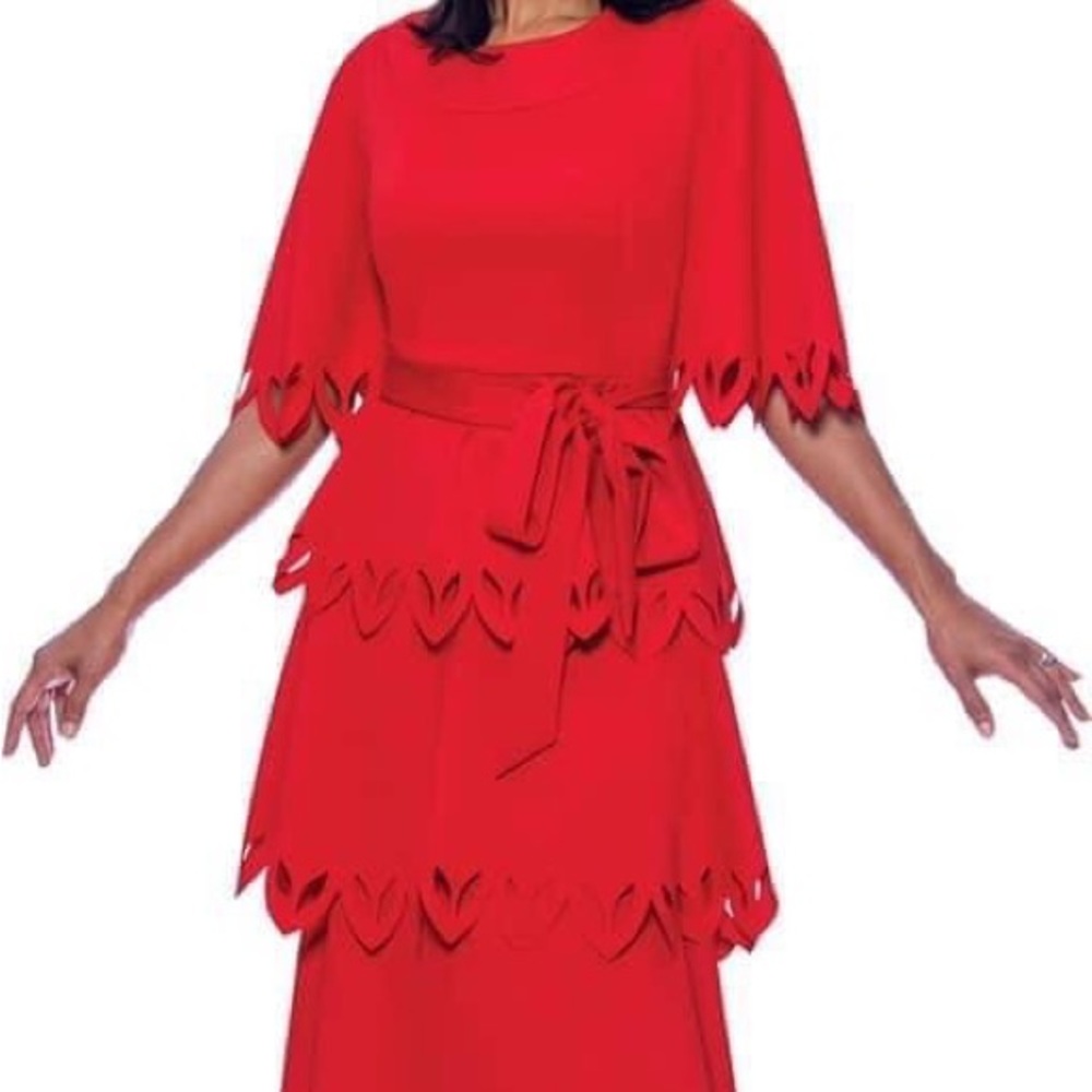 One piece red dress. Perfect for that upcoming Christmas Party.